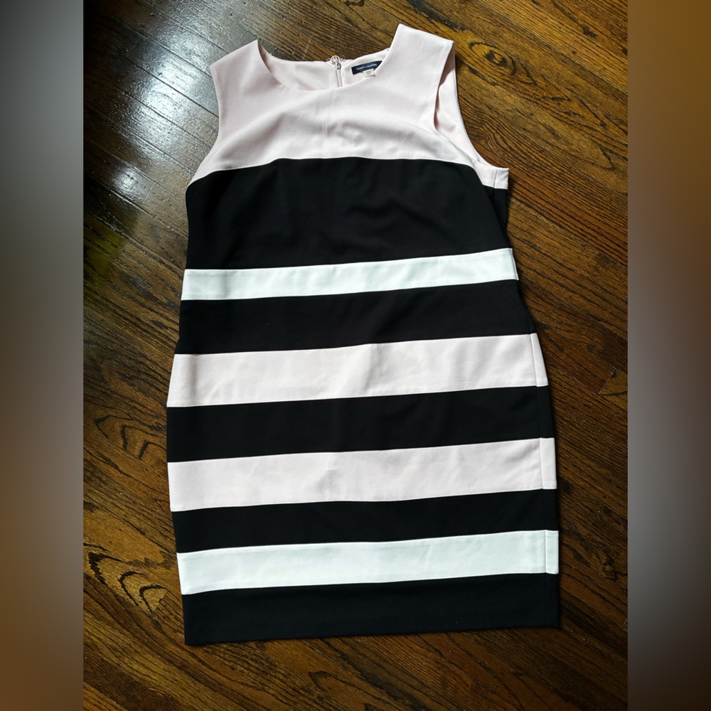 Black White Pink Stripe Dress